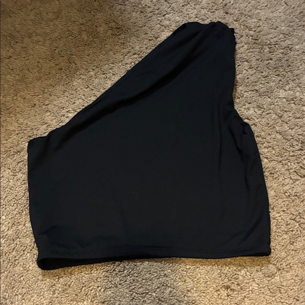 Forever 21 Black One-Shoulder Tank Top